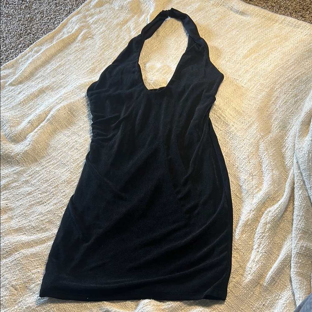 Forever 21 Black Halter Sheath Dress